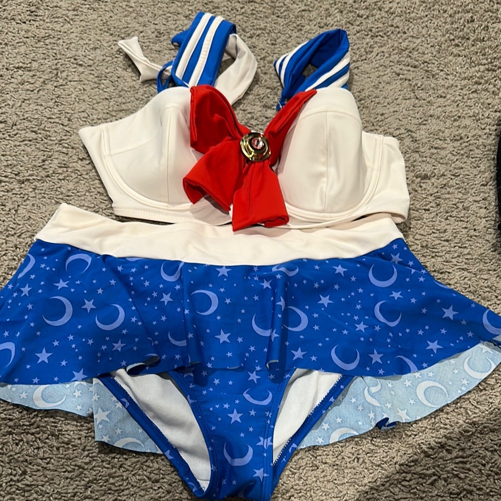 Sailor Moon swimsuit- White and Blue